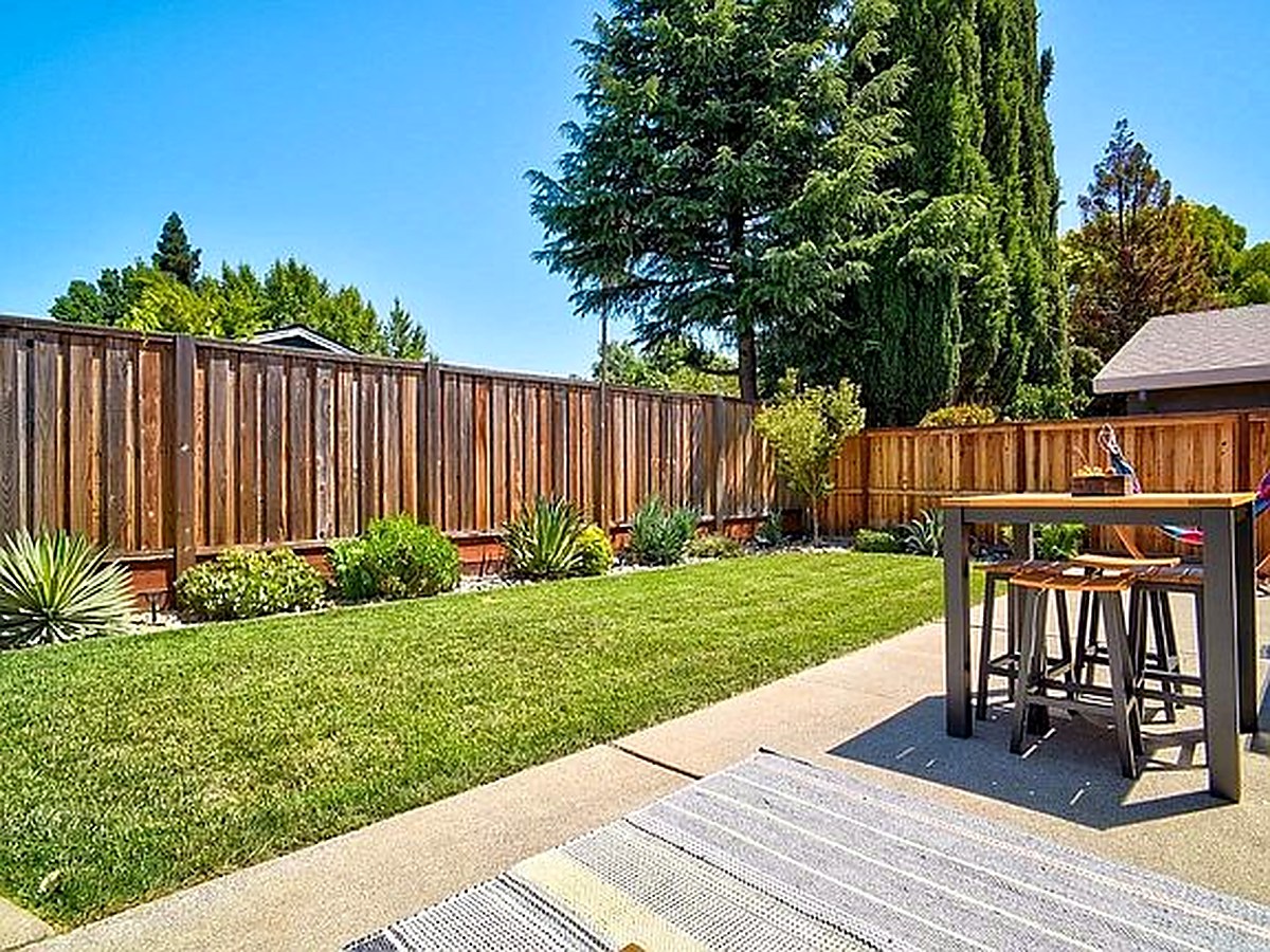 Private backyard and covered patio